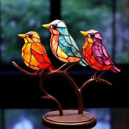 LuxeHome - AvianElegance Vögel aus farbigem Glas für eine raffinierte Innenarchitektur