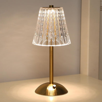 Goldene Kristall Tischlampe