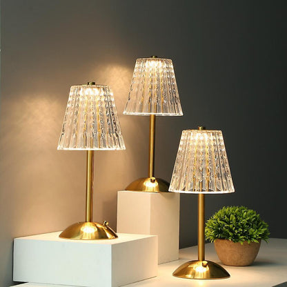 Goldene Kristall Tischlampe