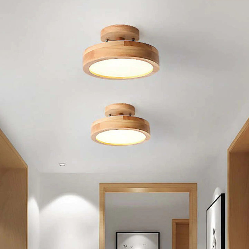 Moderne LED-Deckenleuchte aus Holz – Quinn-Deckenlampe für Wohnzimmer, Flur, Schlafzimmer und Esszimmer