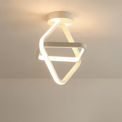 Moderne LED-Deckenlampe 18W | Kreatives Design mit 2 Ringen | Energiesparende Beleuchtung für Wohnzimmer & Büro 24 cm