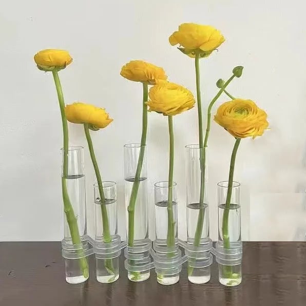 Flexible Blumenvasen mit Scharnieren Moderne Glasrohrvase