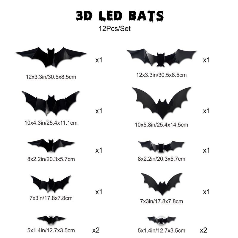 3D Fledermaus LED Wanddekoration — Verwandeln Sie Ihr Zuhause in die gruseligste Halloween-Bühne mit realistischen Flugillusionen!