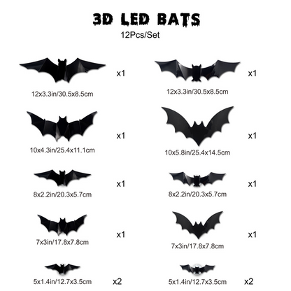 3D Fledermaus LED Wanddekoration — Verwandeln Sie Ihr Zuhause in die gruseligste Halloween-Bühne mit realistischen Flugillusionen!