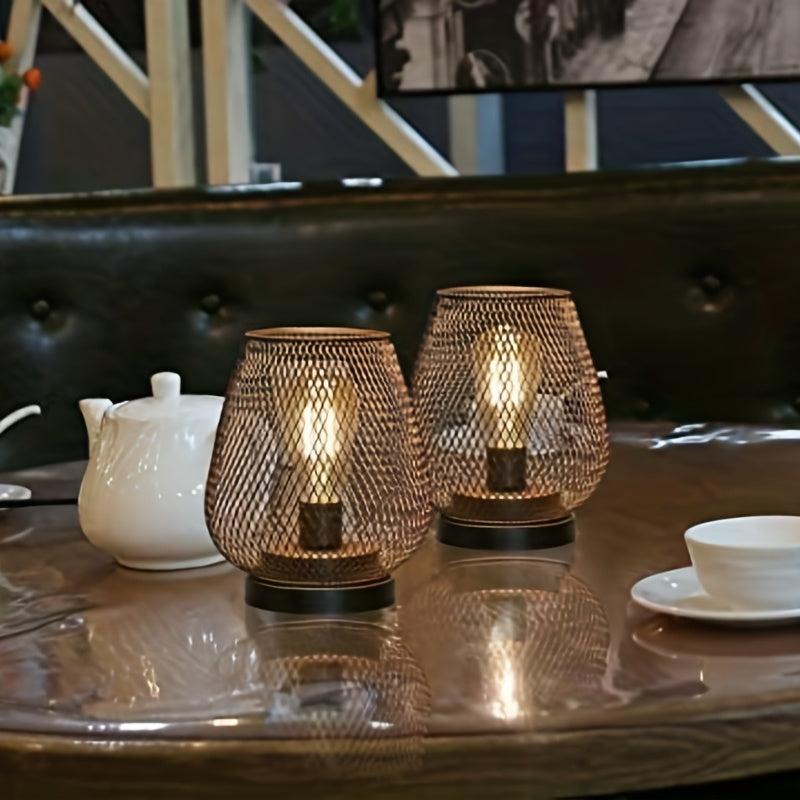 RusticMesh Tischlampen-Set Industriestil und Ambientebeleuchtung