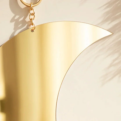 Heim Zeile | Gold Mond Spiegel Acryl Hängend Dekorativer Wandspiegel
