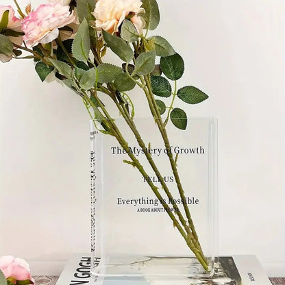 Acryl Buch Vase – modernes Design mit unsichtbarem Buchlook