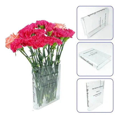 Acryl Buch Vase – modernes Design mit unsichtbarem Buchlook