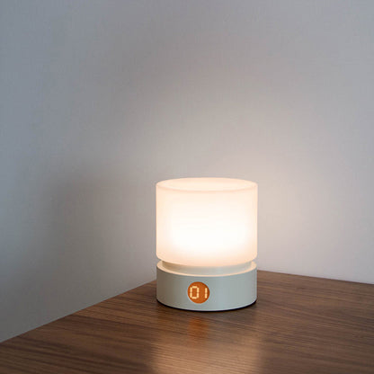 Zeitgenössische nordische Timer wiederaufladbare ABS HIPS Silikon Zylinder LED Tischlampe Nachtlicht für Nachttisch