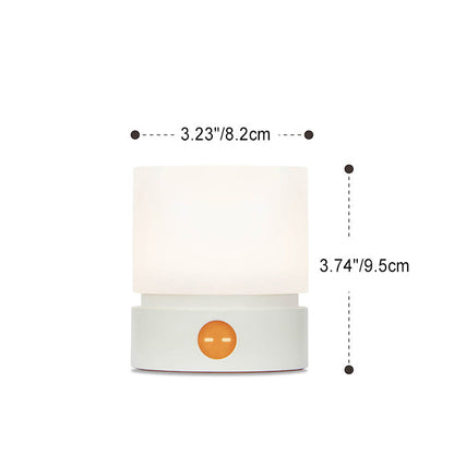 Zeitgenössische nordische Timer wiederaufladbare ABS HIPS Silikon Zylinder LED Tischlampe Nachtlicht für Nachttisch