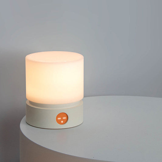 Zeitgenössische nordische Timer wiederaufladbare ABS HIPS Silikon Zylinder LED Tischlampe Nachtlicht für Nachttisch