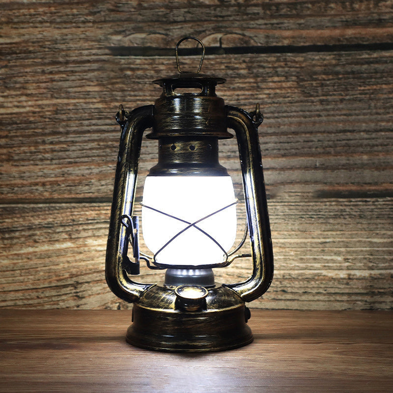 Traditionelle Vintage Rundpferde Lampe Eisen Acryl LED Tischlampe für das Wohnzimmer
