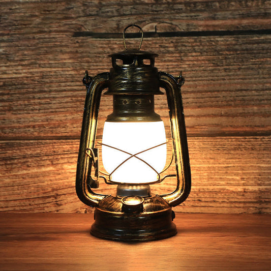 Traditionelle Vintage Rundpferde Lampe Eisen Acryl LED Tischlampe für das Wohnzimmer