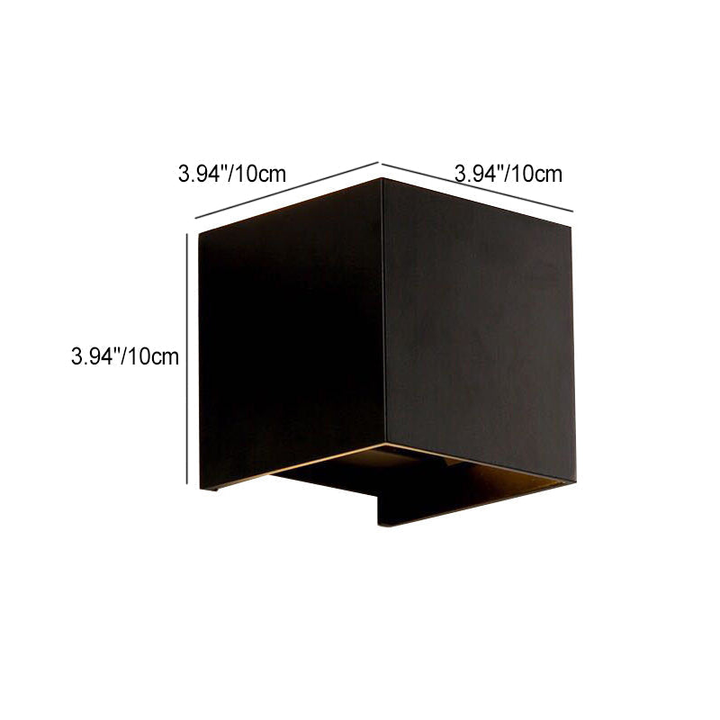 Moderne minimalistische wasserdichte Würfel Auf-Und-Ab-Aluminium-Glas-Induktions-LED-Wandleuchten für das Schlafzimmer