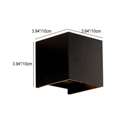 Moderne minimalistische wasserdichte Würfel Auf-Und-Ab-Aluminium-Glas-Induktions-LED-Wandleuchten für das Schlafzimmer