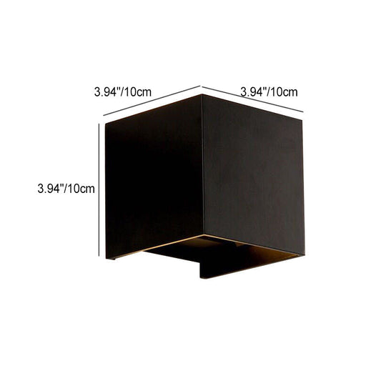Moderne minimalistische wasserdichte Würfel Auf-Und-Ab-Aluminium-Glas-Induktions-LED-Wandleuchten für das Schlafzimmer