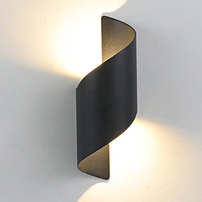 Moderne minimalistische wasserdichte spiralförmige Aluminium-Acryl-LED-Wandlampe für das Schlafzimmer