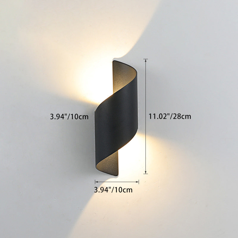 Moderne minimalistische wasserdichte spiralförmige Aluminium-Acryl-LED-Wandlampe für das Schlafzimmer