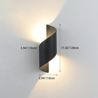 Moderne minimalistische wasserdichte spiralförmige Aluminium-Acryl-LED-Wandlampe für das Schlafzimmer