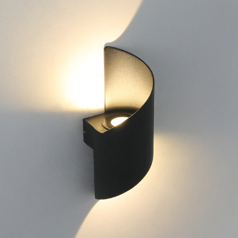 Moderne minimalistische wasserdichte spiralförmige Aluminium-Acryl-LED-Wandlampe für das Schlafzimmer