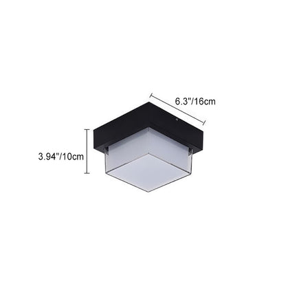 Moderne Minimalistische Wasserdichte Quadratische Runde Zylinder Druckguss-Aluminium Acryl LED Deckenleuchte für Außenpatio