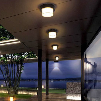 Moderne Minimalistische Wasserdichte Quadratische Runde Zylinder Druckguss-Aluminium Acryl LED Deckenleuchte für Außenpatio