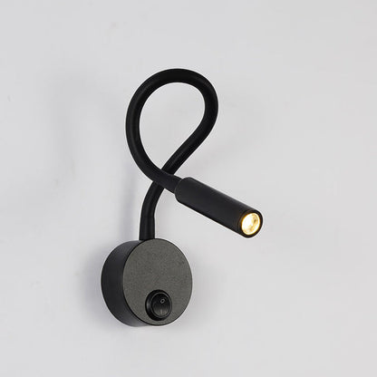 Moderne minimalistische Eisen runde flexible Biege-Rohr LED Leselampe Wandlampe für Schlafzimmer