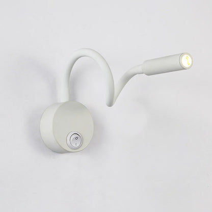 Moderne minimalistische Eisen runde flexible Biege-Rohr LED Leselampe Wandlampe für Schlafzimmer