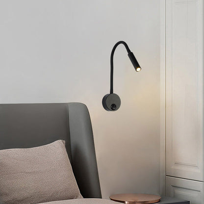 Moderne minimalistische Eisen runde flexible Biege-Rohr LED Leselampe Wandlampe für Schlafzimmer