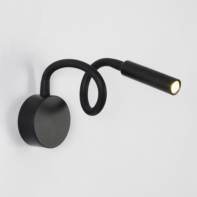 Moderne minimalistische Eisen runde flexible Biege-Rohr LED Leselampe Wandlampe für Schlafzimmer