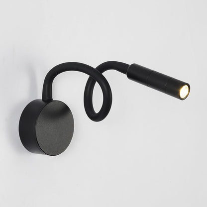 Moderne minimalistische Eisen runde flexible Biege-Rohr LED Leselampe Wandlampe für Schlafzimmer