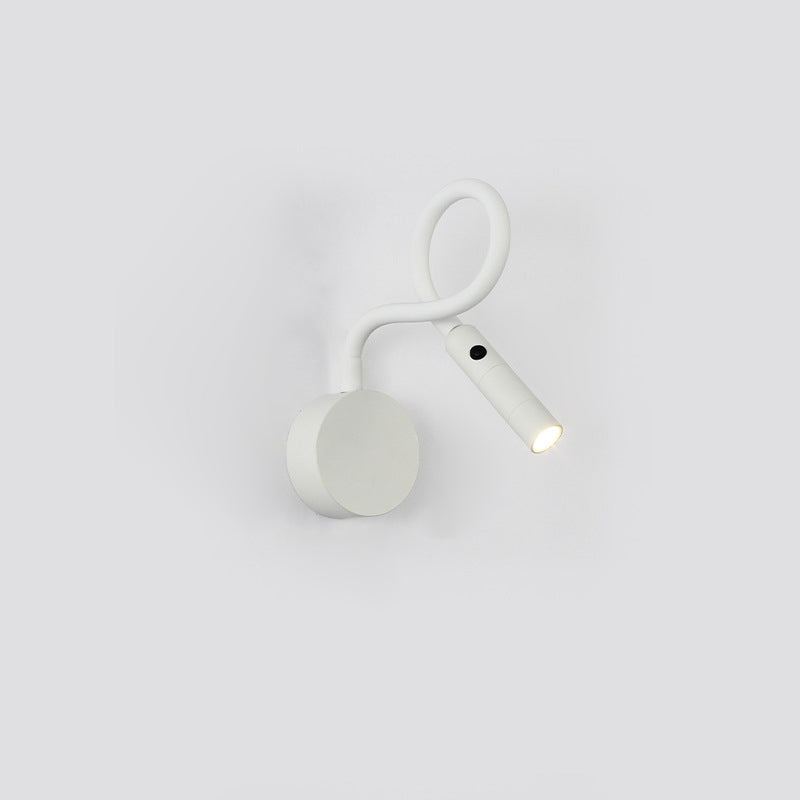 Moderne minimalistische Eisen runde flexible Biege-Rohr LED Leselampe Wandlampe für Schlafzimmer
