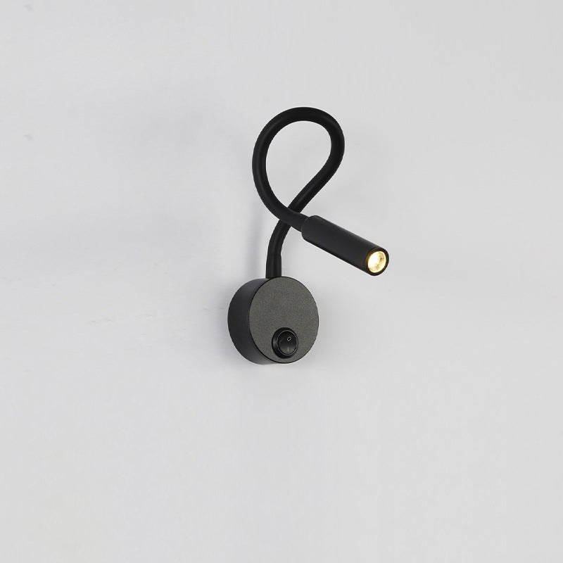 Moderne minimalistische Eisen runde flexible Biege-Rohr LED Leselampe Wandlampe für Schlafzimmer