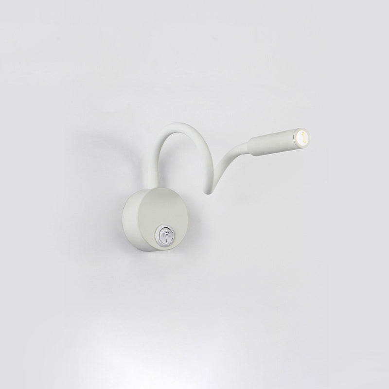 Moderne minimalistische Eisen runde flexible Biege-Rohr LED Leselampe Wandlampe für Schlafzimmer