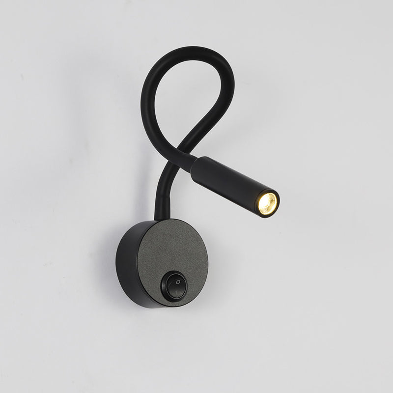 Moderne minimalistische Eisen runde flexible Biege-Rohr LED Leselampe Wandlampe für Schlafzimmer