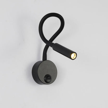 Moderne minimalistische Eisen runde flexible Biege-Rohr LED Leselampe Wandlampe für Schlafzimmer