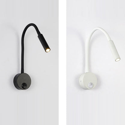 Moderne minimalistische Eisen runde flexible Biege-Rohr LED Leselampe Wandlampe für Schlafzimmer