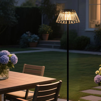 Zeitgenössische industrielle wasserdichte Solar-USB-Eisen-Glas-Außen-LED-Stehlampe für den Garten