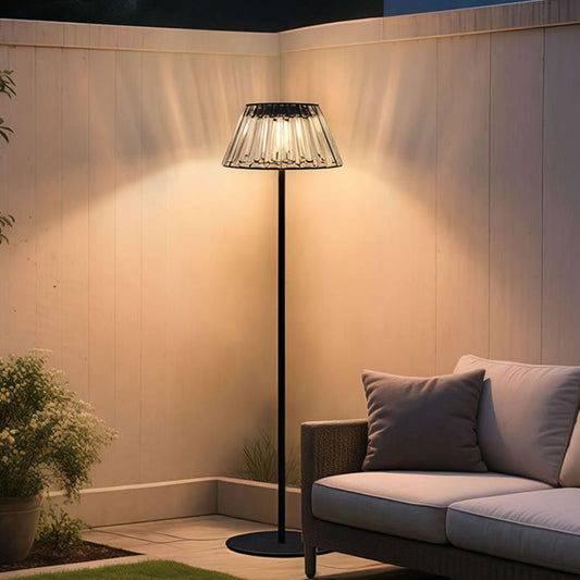 Zeitgenössische industrielle wasserdichte Solar-USB-Eisen-Glas-Außen-LED-Stehlampe für den Garten