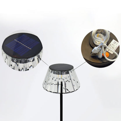 Zeitgenössische industrielle wasserdichte Solar-USB-Eisen-Glas-Außen-LED-Stehlampe für den Garten