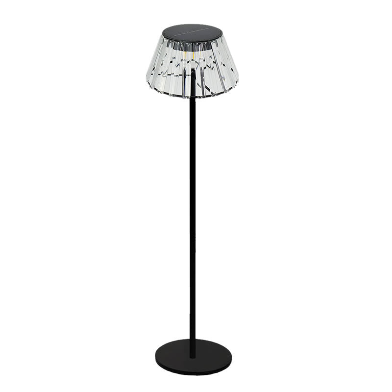 Zeitgenössische industrielle wasserdichte Solar-USB-Eisen-Glas-Außen-LED-Stehlampe für den Garten