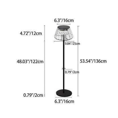 Zeitgenössische industrielle wasserdichte Solar-USB-Eisen-Glas-Außen-LED-Stehlampe für den Garten