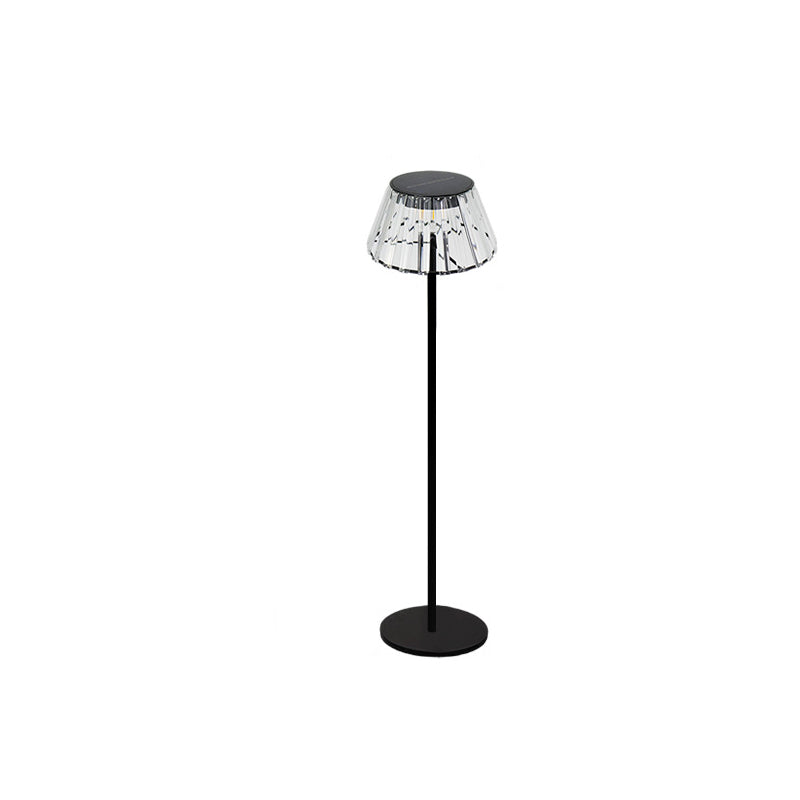 Zeitgenössische industrielle wasserdichte Solar-USB-Eisen-Glas-Außen-LED-Stehlampe für den Garten