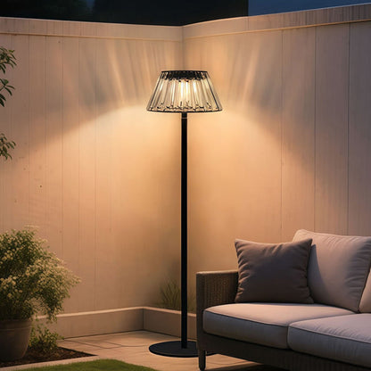 Zeitgenössische industrielle wasserdichte Solar-USB-Eisen-Glas-Außen-LED-Stehlampe für den Garten