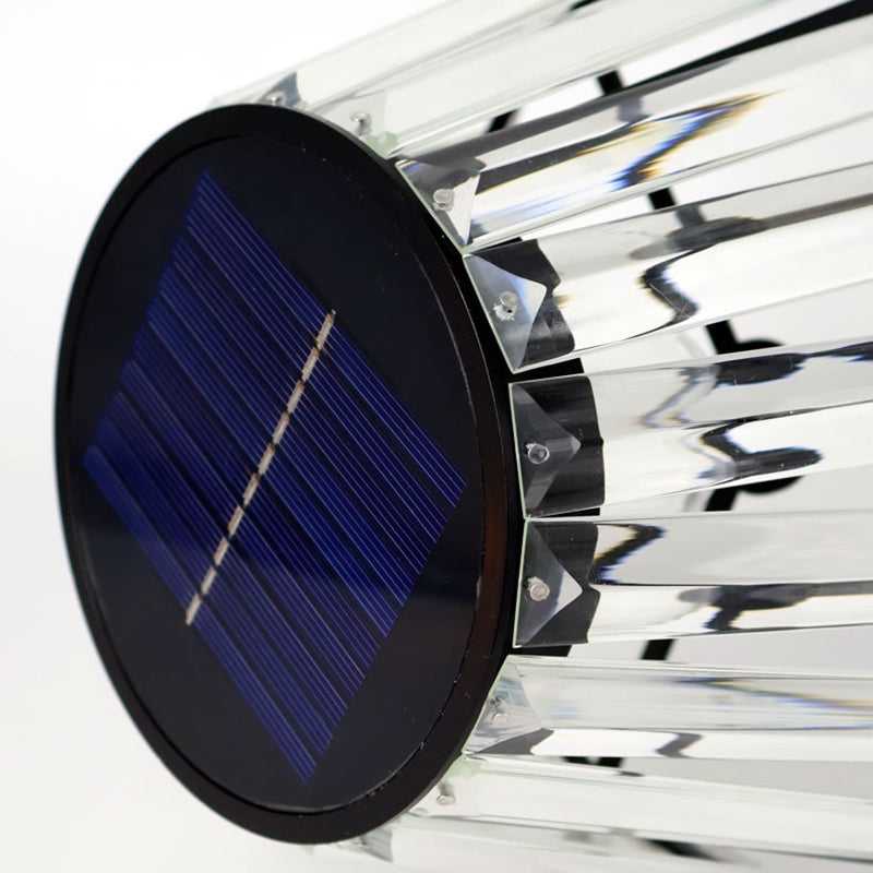 Zeitgenössische industrielle wasserdichte Solar-USB-Eisen-Glas-Außen-LED-Stehlampe für den Garten