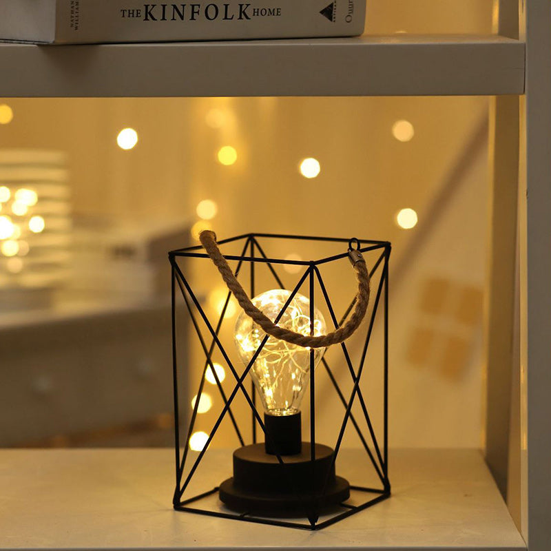 Moderne Minimalistische Vertikal Gestreifte Quadrat Runde Eisen LED Tischlampe Für Das Wohnzimmer