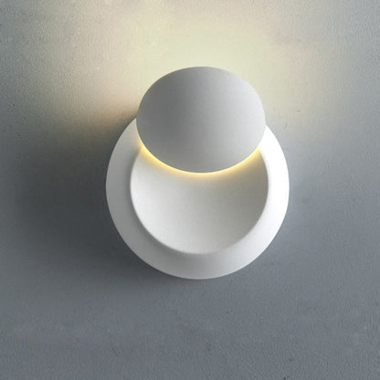 Zeitgenössische nordische Eisenrunde Eclipse rotierbare LED-Wandleuchte für Nachttisch