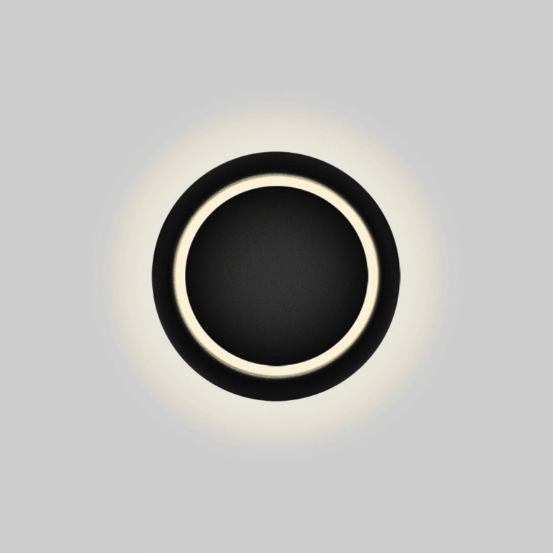 Zeitgenössische nordische Eisenrunde Eclipse rotierbare LED-Wandleuchte für Nachttisch