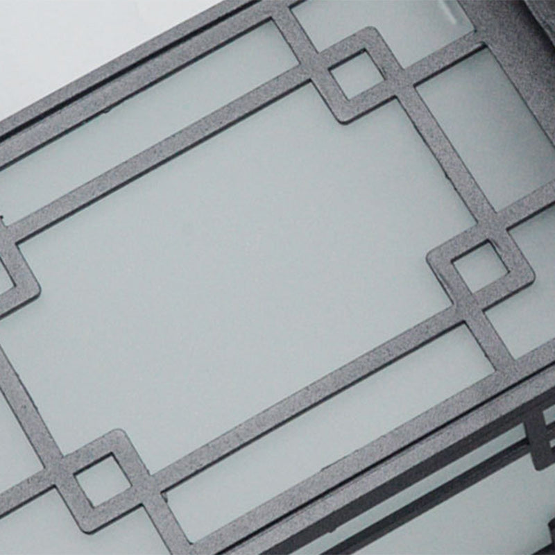 Traditionelle chinesische wasserdichte Eisen-Aluminium-Glas-Zylinder-Pergola 1-Licht halb eingelassene Deckenleuchte Außenleuchte für Terrasse im Freien
