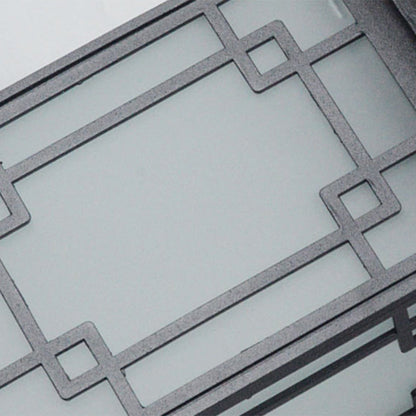 Traditionelle chinesische wasserdichte Eisen-Aluminium-Glas-Zylinder-Pergola 1-Licht halb eingelassene Deckenleuchte Außenleuchte für Terrasse im Freien